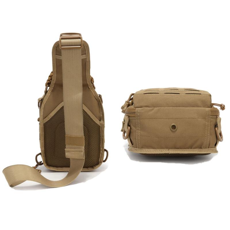 Multifunctional Laser Cut Crossbody Bag For Outdoor Sports - Khaki
