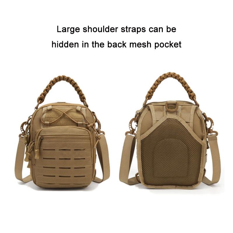 Multifunctional Laser Cut Crossbody Bag For Outdoor Sports - Khaki