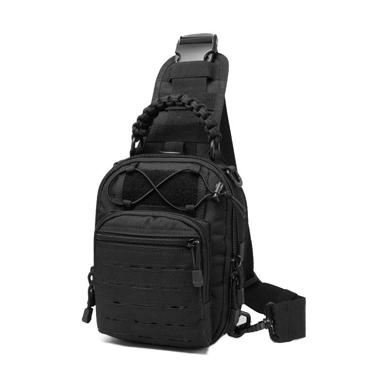Multifunctional Laser Cut Crossbody Bag For Outdoor Sports - Khaki