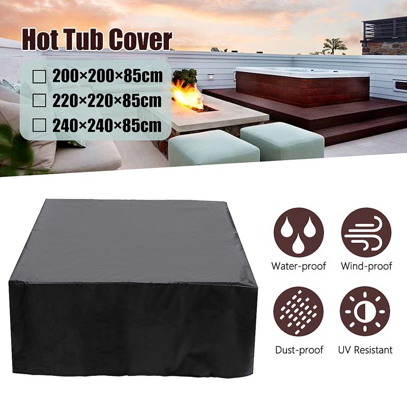 Waterproof Dustproof Protection Cover for Bathtub Pool Table & Chair - 218x218x90cm - Black