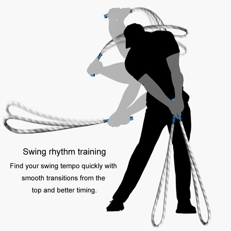 Golf Power Rope Swing for Rhythmic Training - Indoor / Outdoor Exerciser - Orange Black