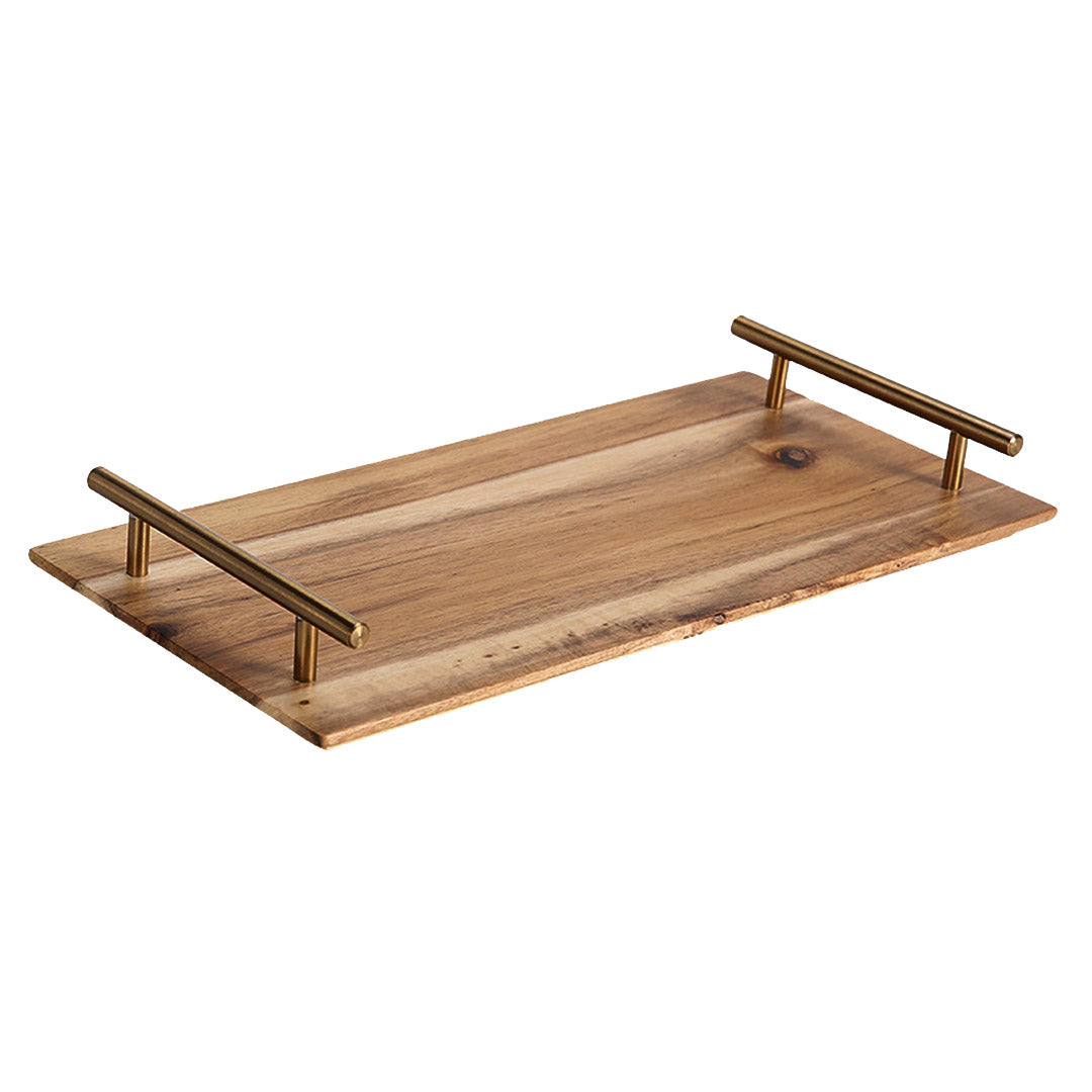 SOGA 39cm Brown Rectangle Wooden Acacia Food Serving Tray Charcuterie Board Home Decor