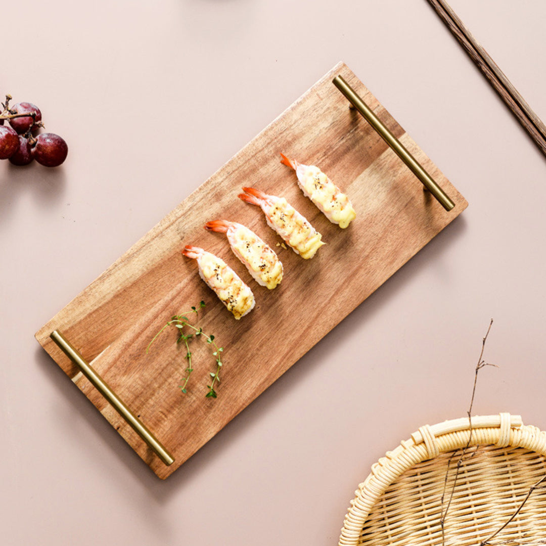 SOGA 39cm Brown Rectangle Wooden Acacia Food Serving Tray Charcuterie Board Home Decor