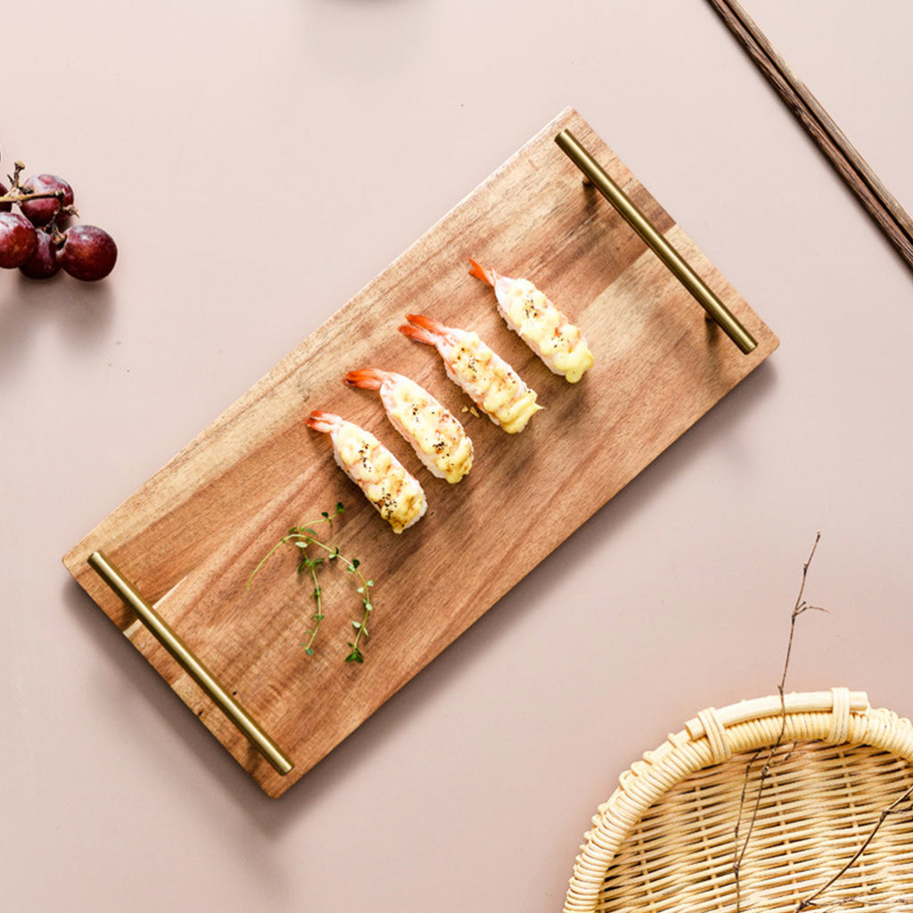 SOGA 36cm Brown Rectangle Wooden Acacia Food Serving Tray Charcuterie Board Centerpiece