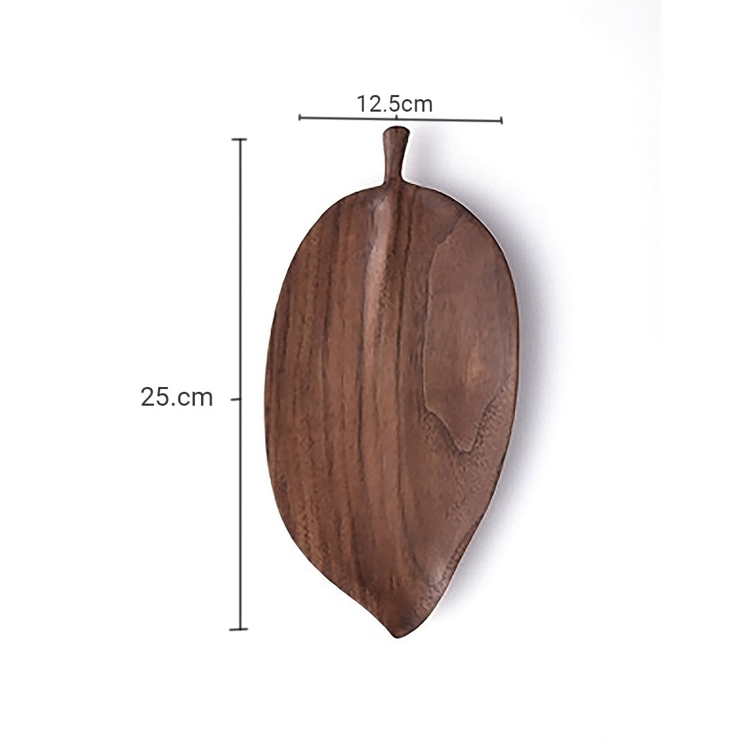 SOGA Set Of 2 Walnut Leaf Shape Wooden Tray Food Charcuterie Serving Board Paddle