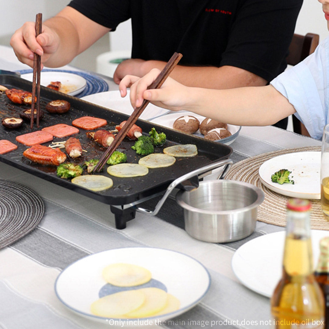 SOGA 48cm Electric BBQ Grill Teppanyaki Tough Non-Stick Surface Hot Plate Kitchen 3-5 Person