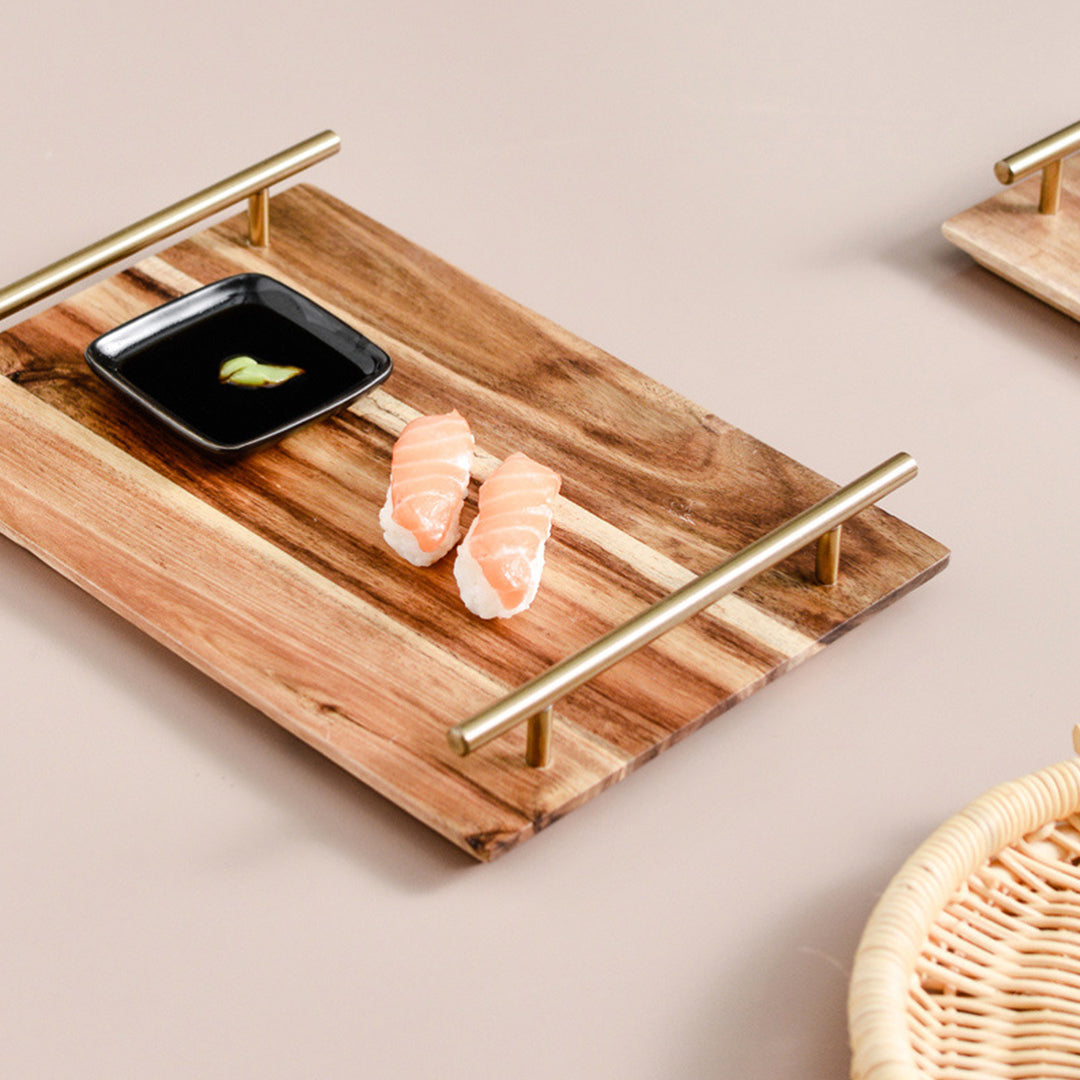 SOGA 39cm Brown Rectangle Wooden Acacia Food Serving Tray Charcuterie Board Home Decor