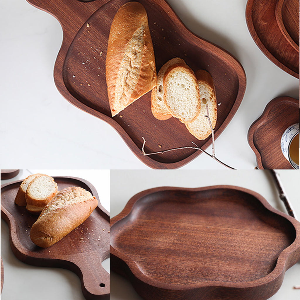 SOGA 40cm Brown Wooden Serving Tray Board Paddle With Handle Home Decor