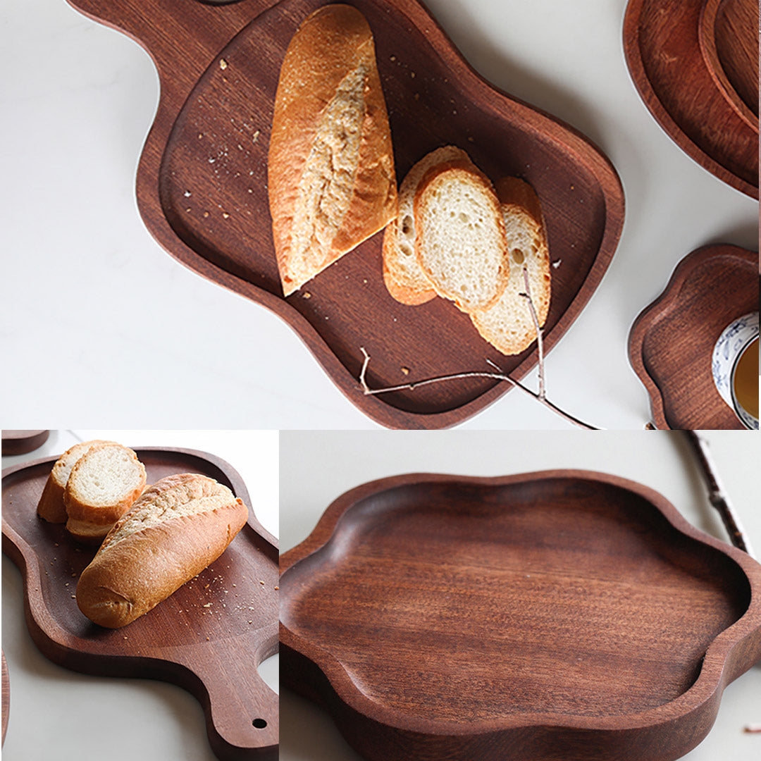 SOGA 40cm Brown Wooden Serving Tray Board Paddle With Handle Home Decor