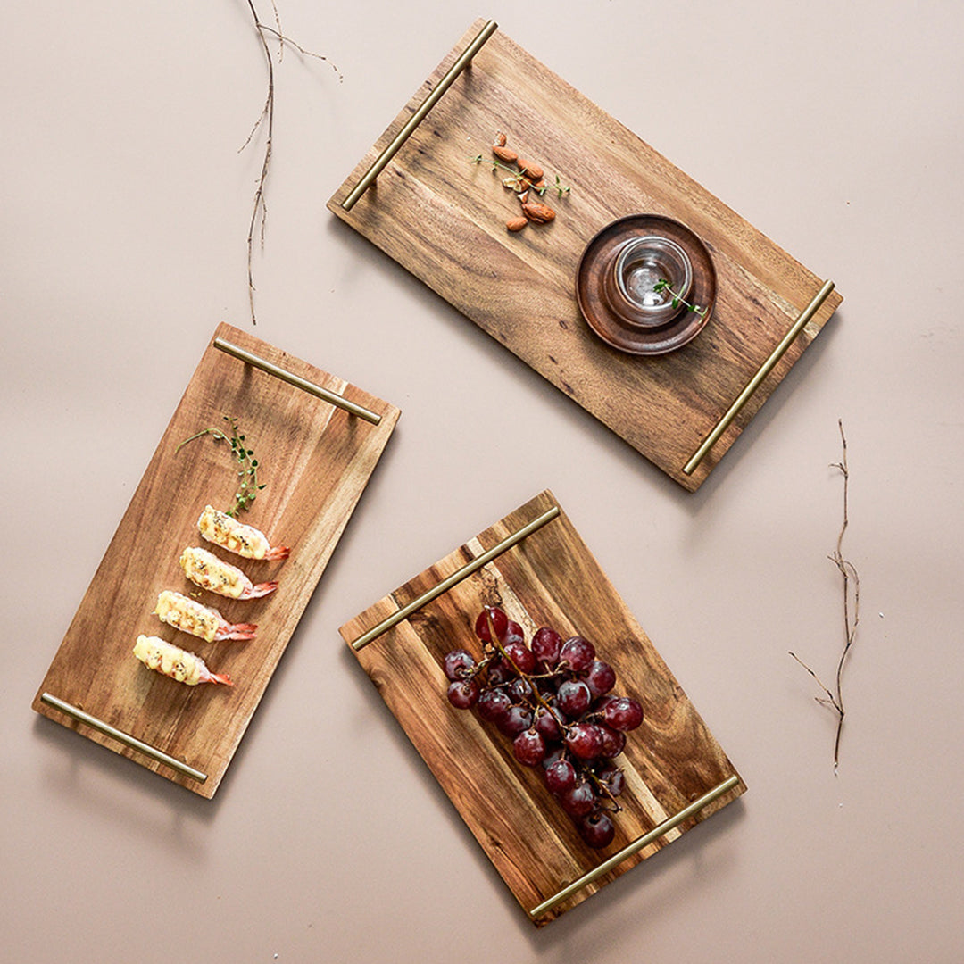 SOGA 39cm Brown Rectangle Wooden Acacia Food Serving Tray Charcuterie Board Home Decor
