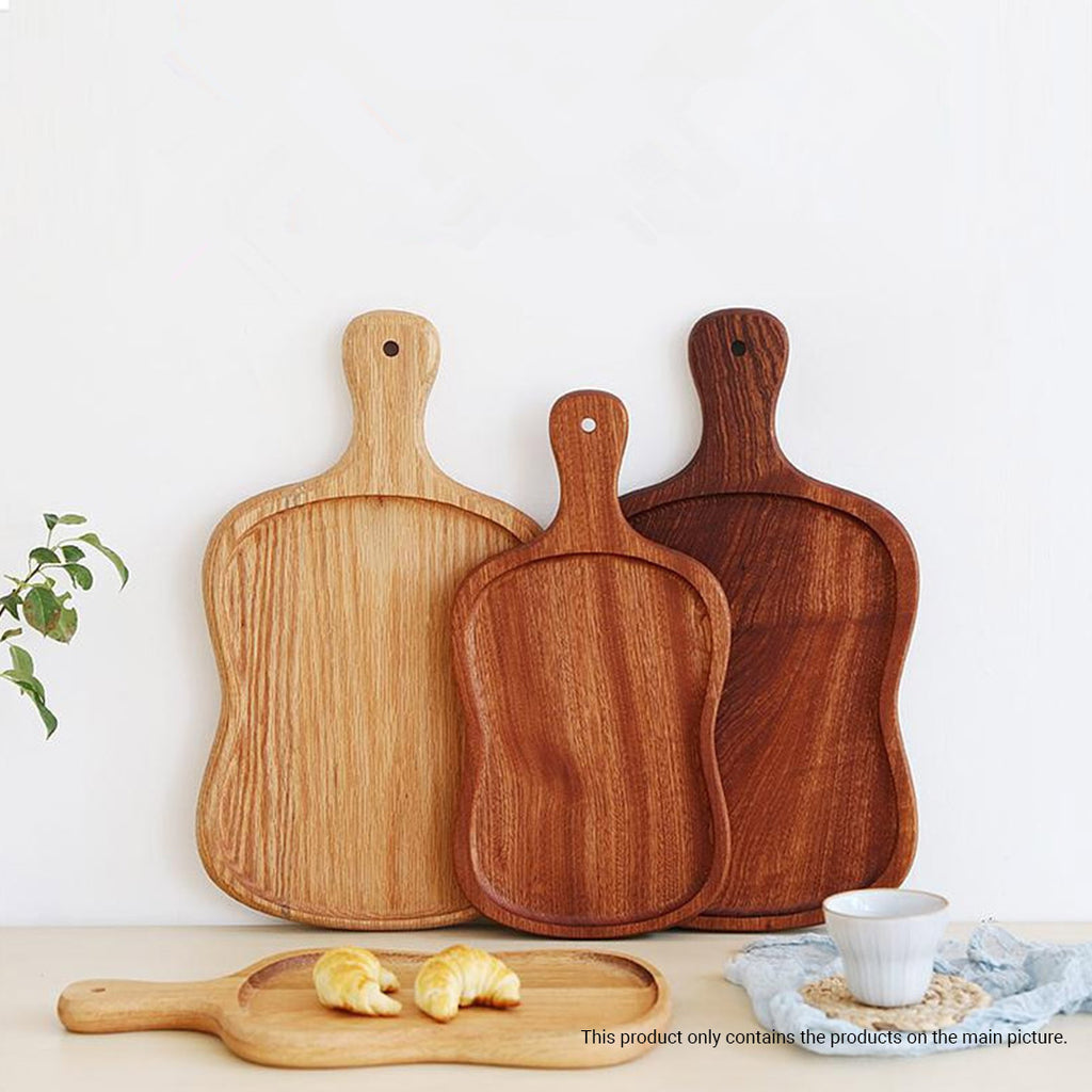 SOGA 40cm Brown Wooden Serving Tray Board Paddle With Handle Home Decor