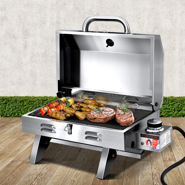 Grillz Portable Gas BBQ Grill With Double Sided Plate