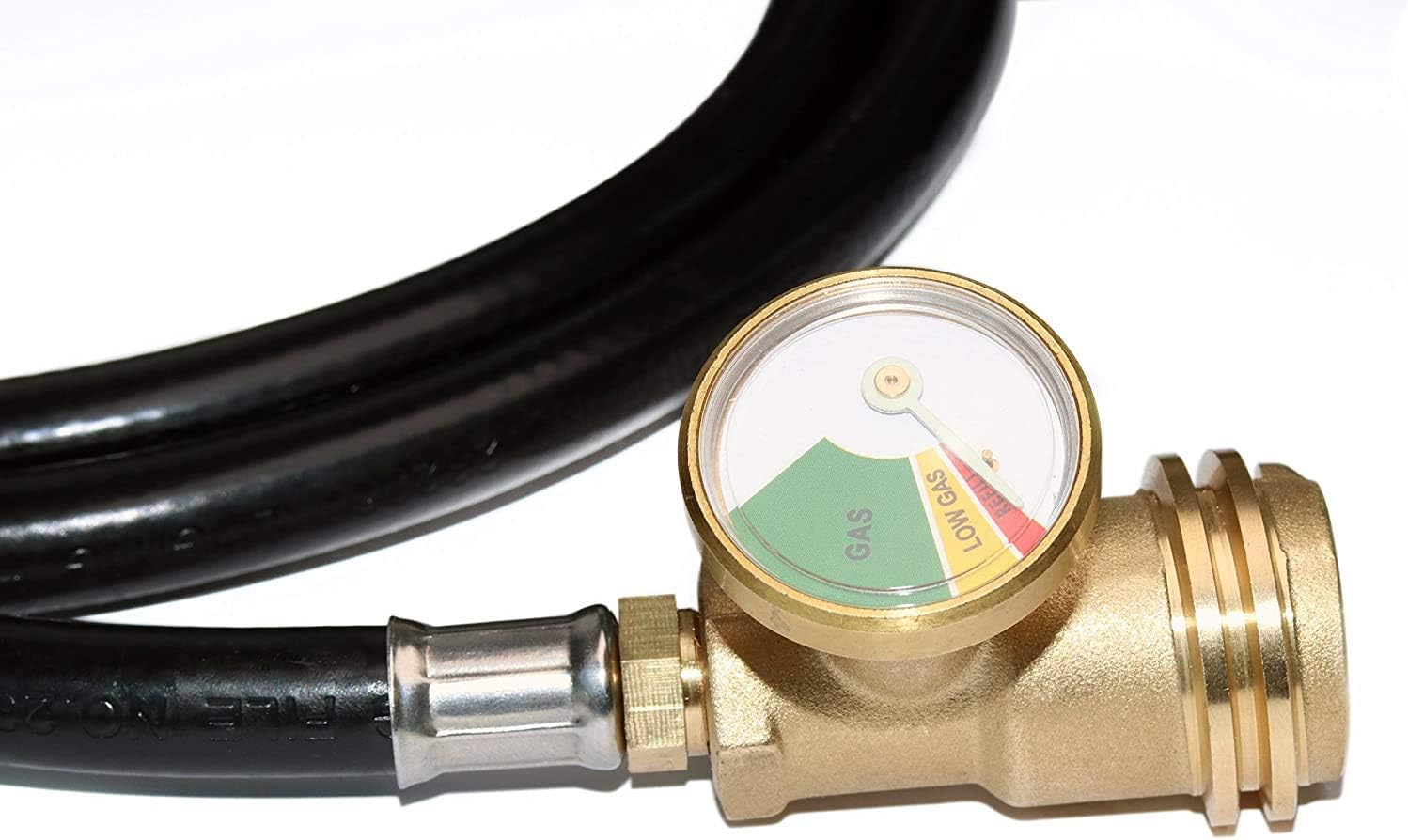 5 Feet Propane Tank Extension Hose With Gauge -Leak Detector Replacement For Gas Grill,