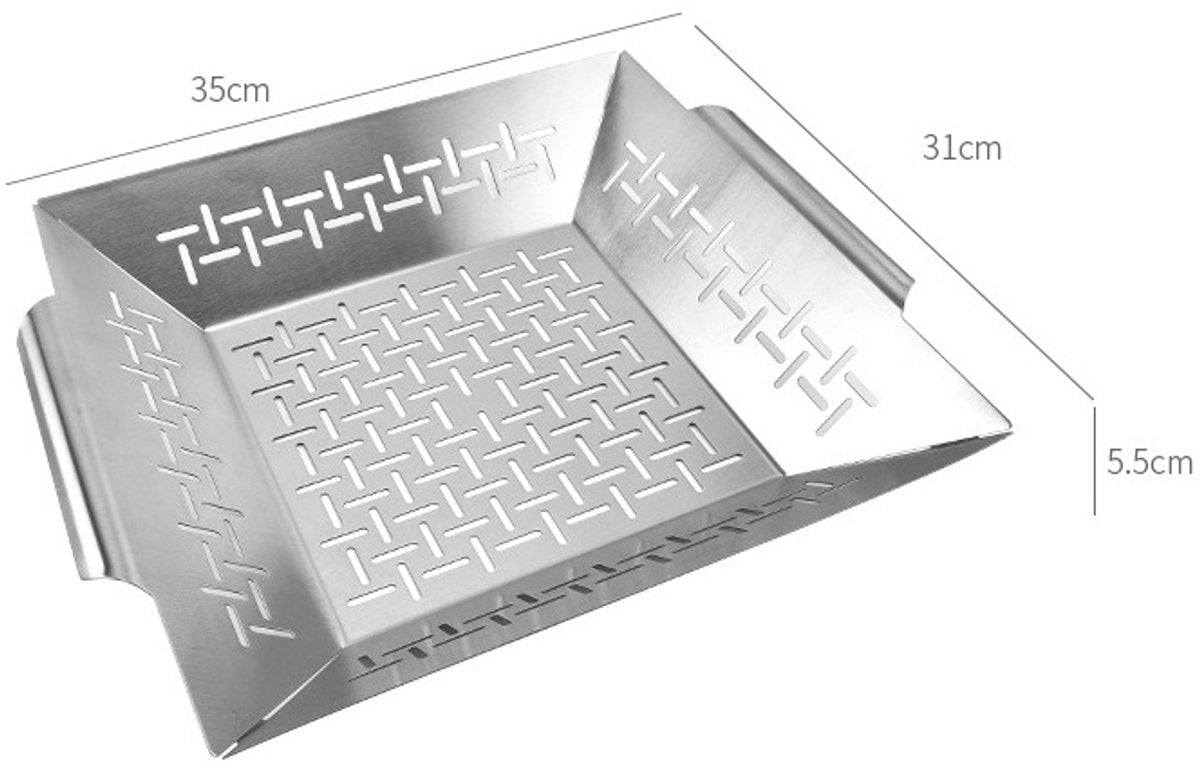 Professional Grill Basket - High-Quality Baking Trays - Barbecue Pans - BBQ Grill Basket