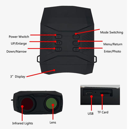 Full Colour 4k Hd Binocular Night Vision for Outdoor Hunting