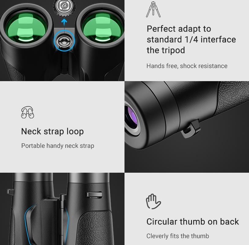 Autofocus 10x42 Binoculars - Fixed Focus Black