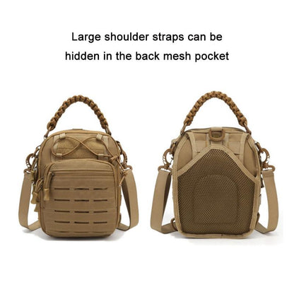 Multifunctional Laser Cut Crossbody Bag For Outdoor Sports - Khaki
