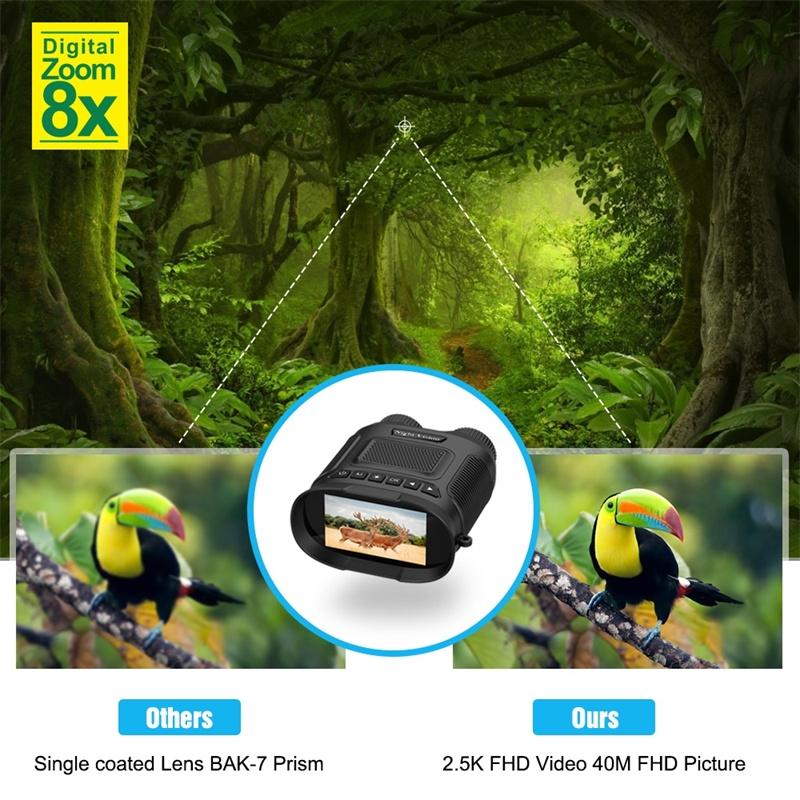 3 Digital Night Vision Binoculars with 3 Ips Screen - Black