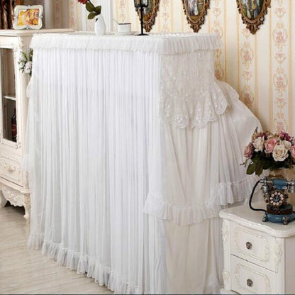 White Lace Piano Dust Cover - Embroidered Full Size Double Seats 153x33x120