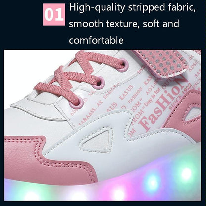 Rechargeable Light Wheel Skating Shoes for Kids - Size 36 Two-wheeled - Blue