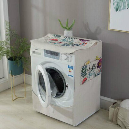 Cartoon Cotton Linen Drum Roller Washing Machine Dust Cover - 83x60x60cm Size - Rabbit