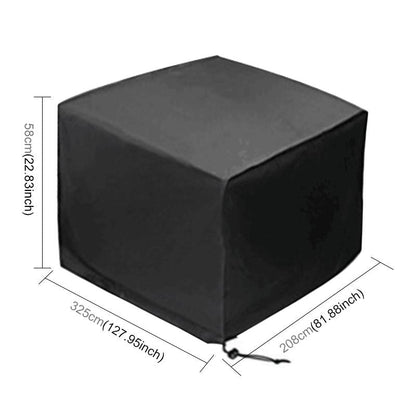 Waterproof Outdoor Furniture Set Cover - Anti-uv Dust-proof 210d Oxford Cloth - 325x208x58cm - Black
