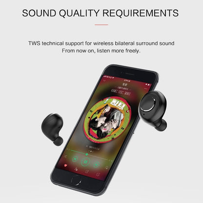 Portable Bluetooth V5.0 Earphones with Charging Box - X8 Tws for Outdoor Sports Black