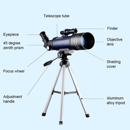 High Definition Astronomical Telescope with Tripod and Phone Clip - White