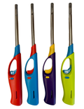 Long Gas Lighter For BBQ Kitchen Cigarette w/ Safety Lock - Assorted Colours