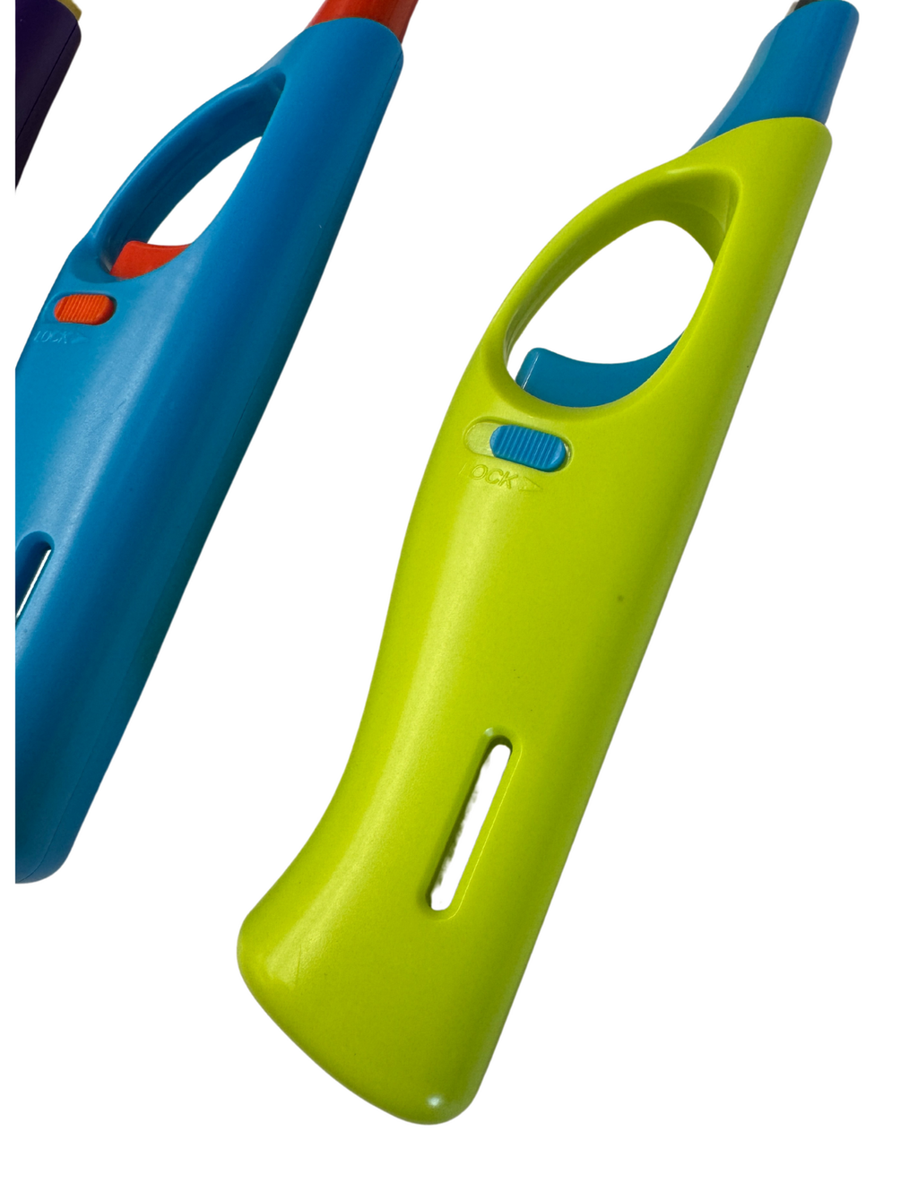 Long Gas Lighter For BBQ Kitchen Cigarette w/ Safety Lock - Assorted Colours