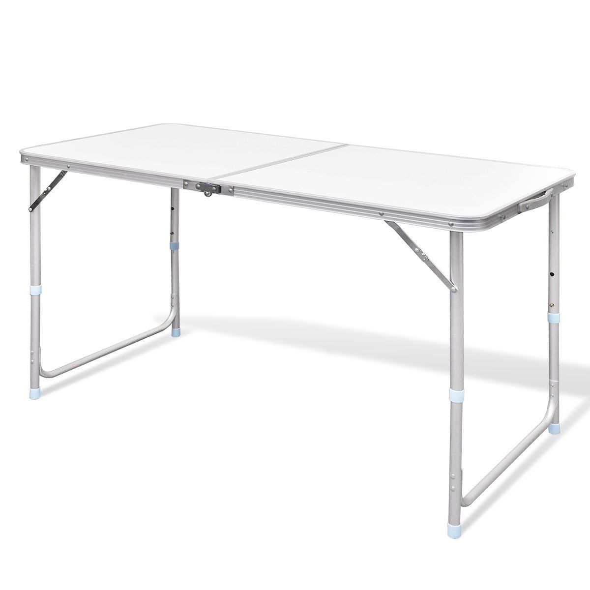Aluminium Folding Portable Garden Camping Picnic BBQ Table Height Adjustable 120 x 60 Cm