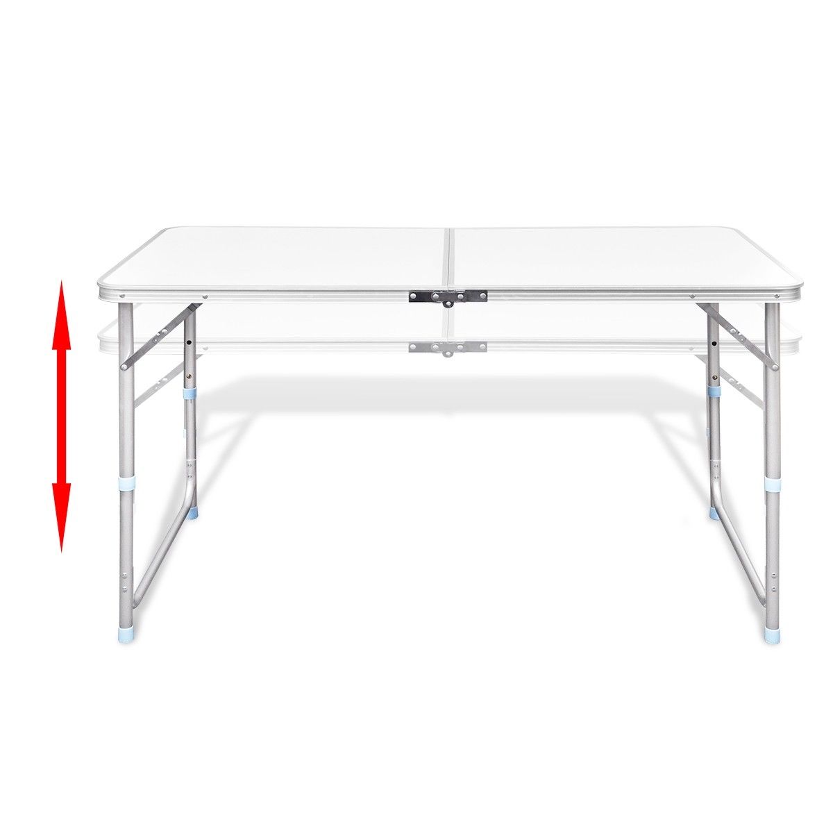 Aluminium Folding Portable Garden Camping Picnic BBQ Table Height Adjustable 120 x 60 Cm