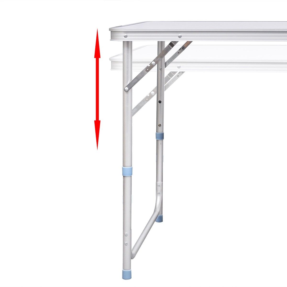 Aluminium Folding Portable Garden Camping Picnic BBQ Table Height Adjustable 120 x 60 Cm