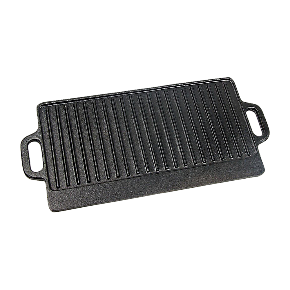 Cast Iron Reversible Griddle Plate BBQ Hob Cooking Grill Pan