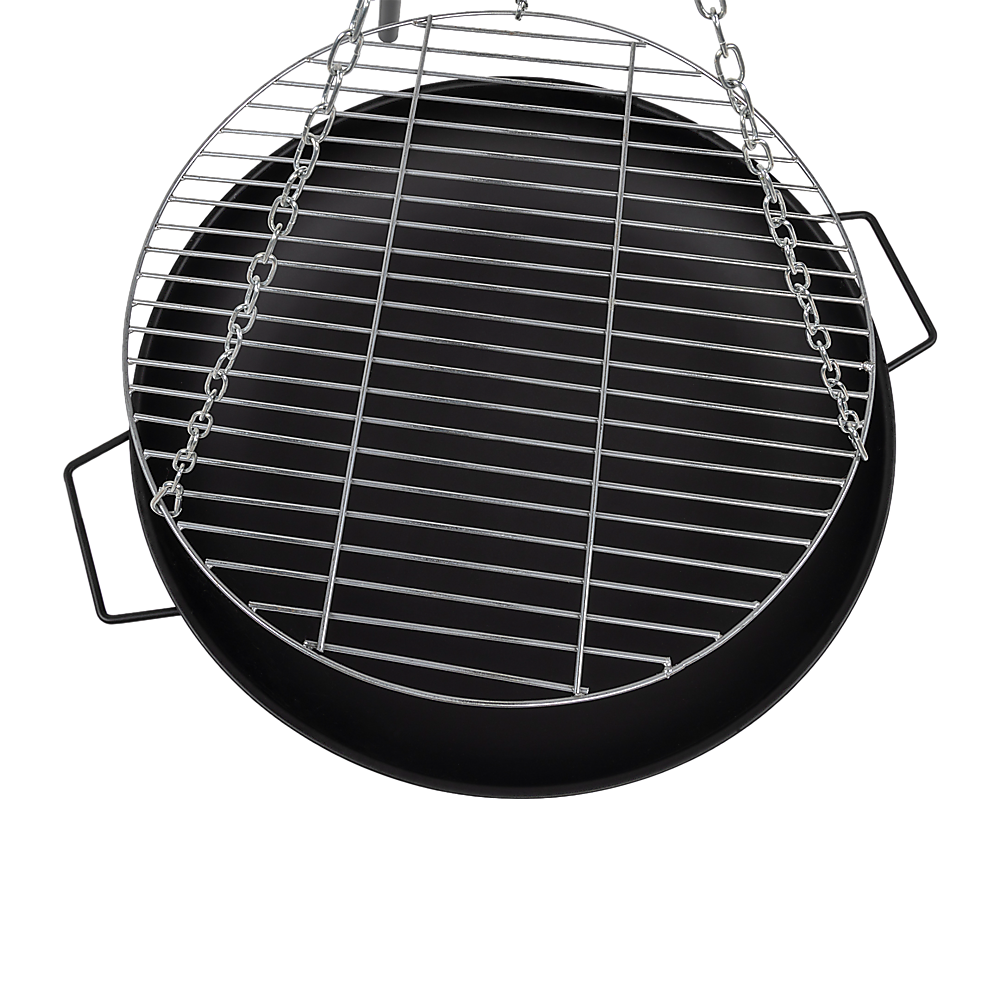 Tripod Garden Fire Pit BBQ — Cast Iron & Steel Round Outdoor Fire Bowl