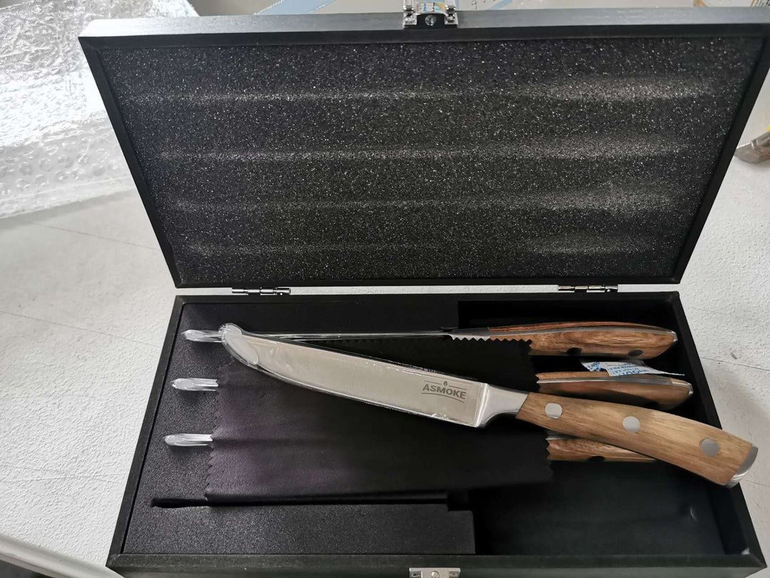 Asmoke Steak Knife Set of 4 — Pakkawood Handle
