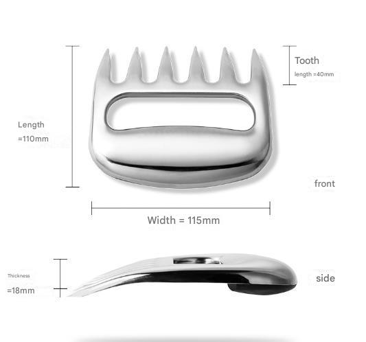 Stainless Steel Meat Shredding Claws — Multipurpose BBQ Tool For Pulled Chicken And Pork