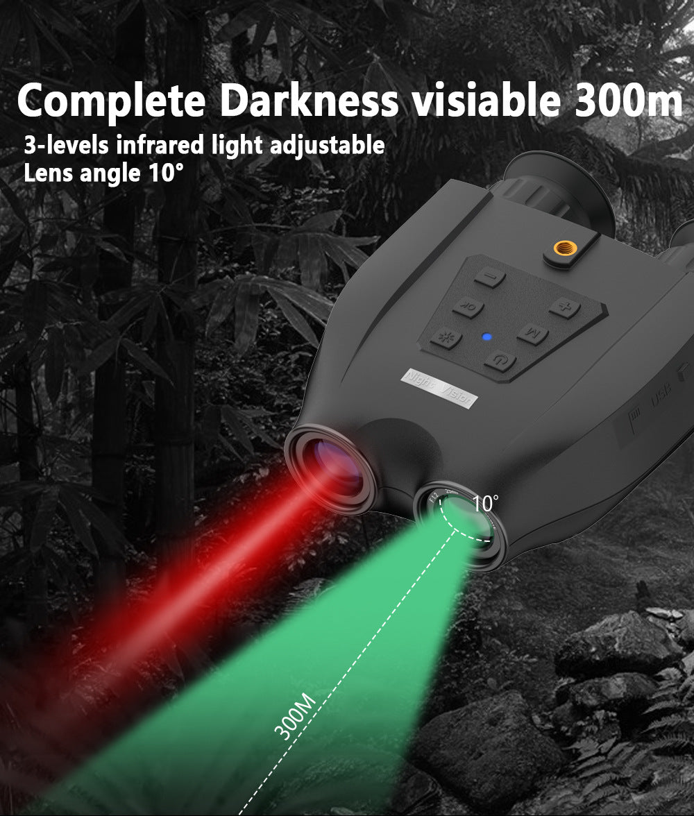 Red Professional HD Digital Night Vision Binoculars - 6X Optical Zoom, IR Illumination, Record 2.5K Video & 48MP Photos