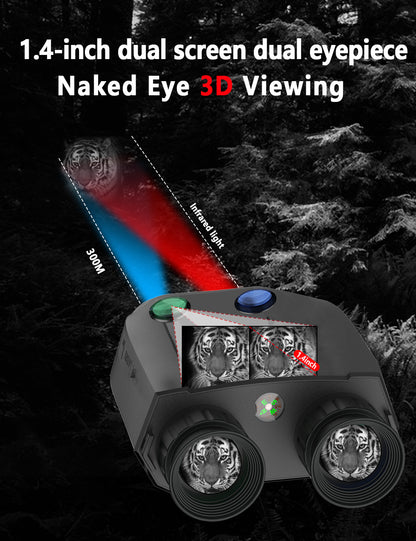 Red Professional HD Digital Night Vision Binoculars - 6X Optical Zoom, IR Illumination, Record 2.5K Video & 48MP Photos