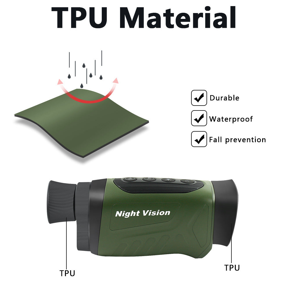 Black HD Digital Night Vision Monocular - High-Magnification Infrared Scope for Day & Night Use