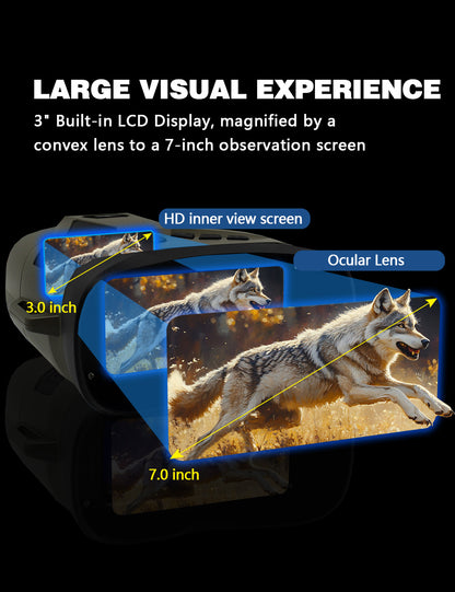 Green 4K Portable Digital Night Vision Binoculars - HD Photo & Video Infrared Scope