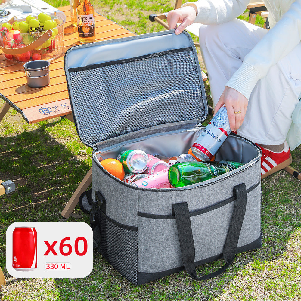 Large 35L Insulated Cooler Bag Soft Sided Leakproof Thermal Tote For Camping Beach Picnic