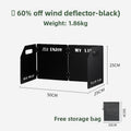 Black Heavy-Duty 4-Fold Camping Stove Windshield Portable Steel Wind Deflector For Outdoor