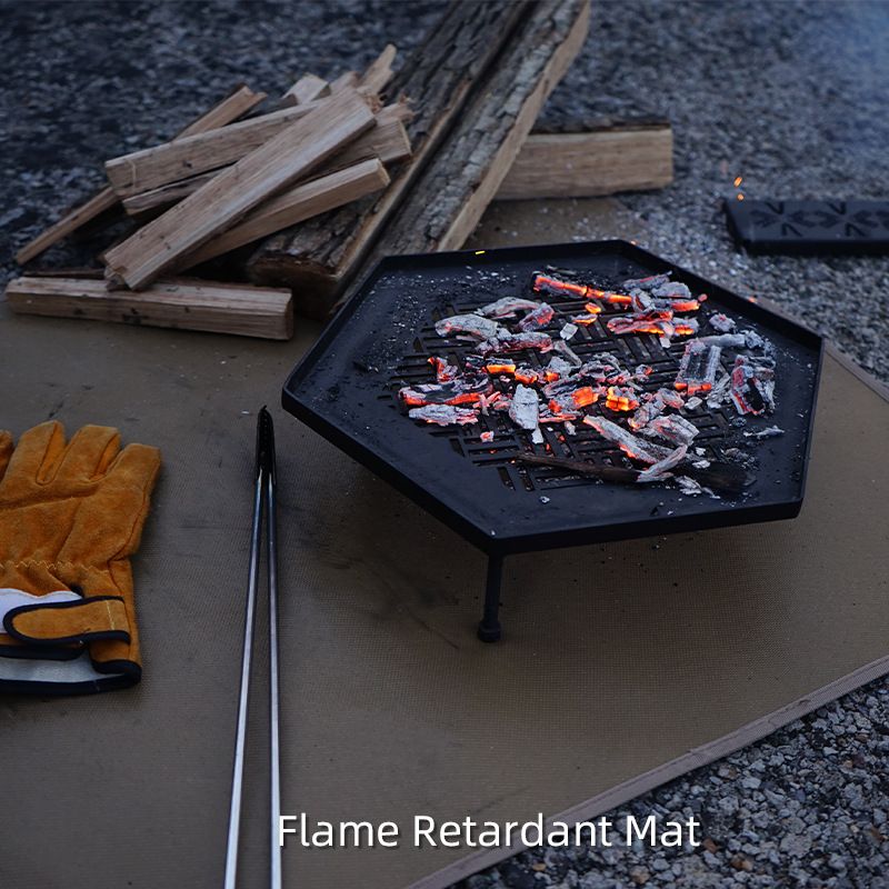 80 CM XXL Size Fireproof Outdoor Mat With Storage Bag - Silicone Coated Heat